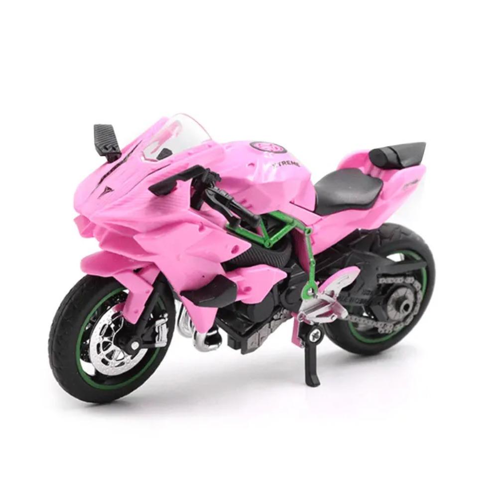 

Модель лиття під тиском Модель мотоцикла зі сплаву Дитяча іграшка Підвіска Модель ковзної машинки Іграшка для хлопчиків з основою рожевий