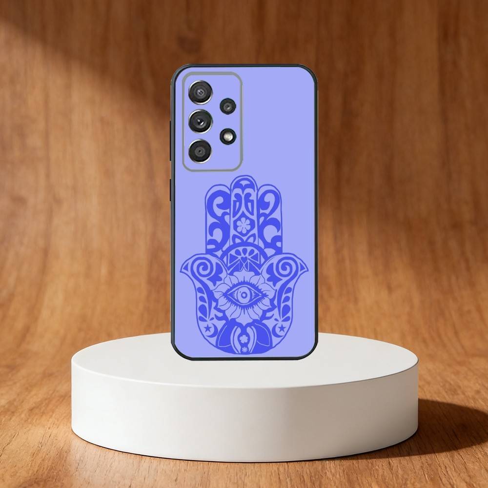Hamsa Hand Of Fatima Art Phone Case For Samsung S25,S24,S21,S22,S23,S30,Ultra,S20,Plus,Fe,Note,10,9,5G Black Cover