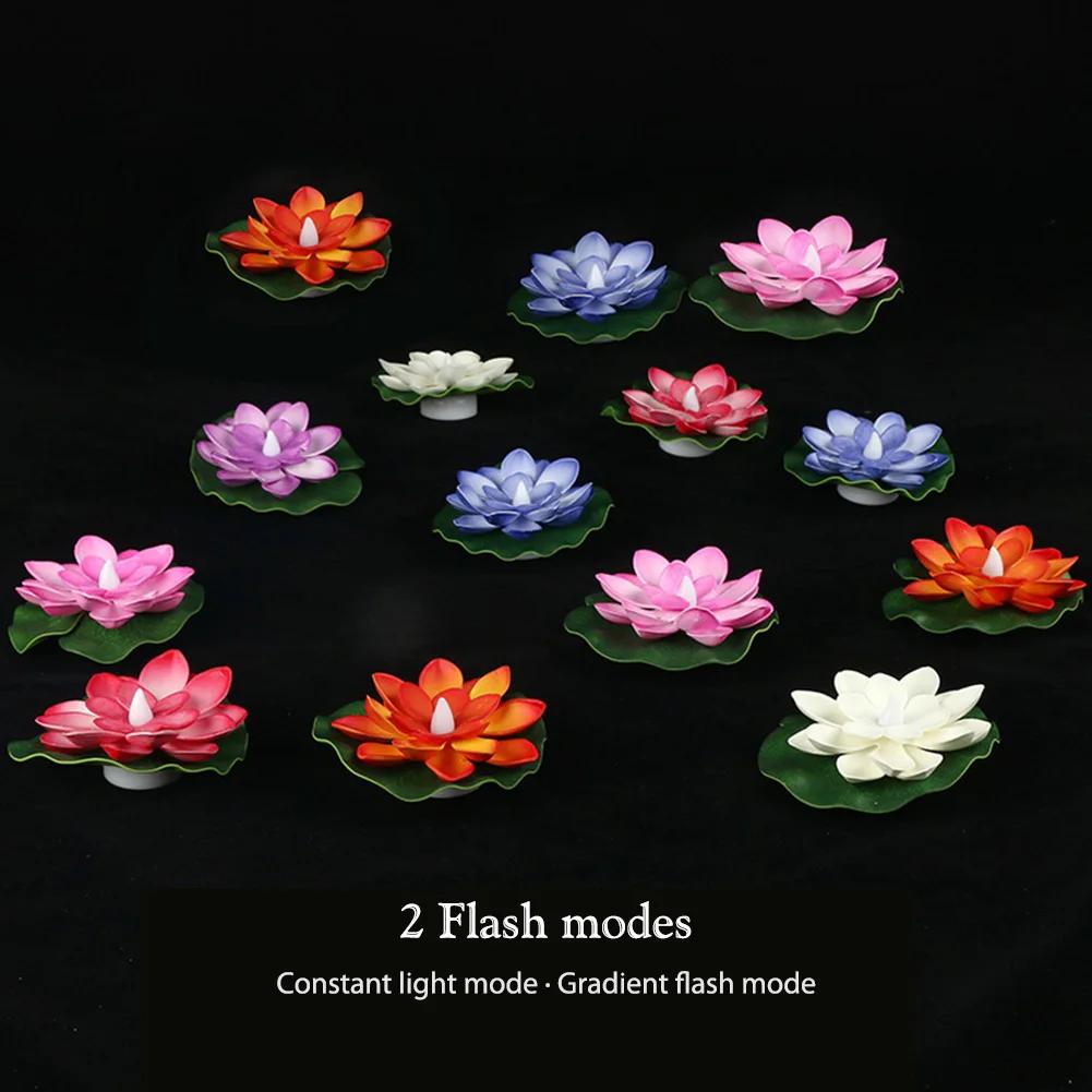 Lotus Floating Lantern Waterproof Decorative River Lantern Floating Pool Light Battery Operated Blessing Water Lily Candle Light