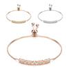 Fashionable 4.5MM Zircon Inlaid Copper Adjustable Bracelet for Women