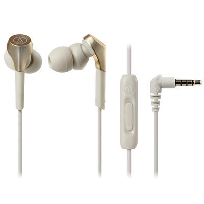 Audio-Technica ATH-CKS550XiS CG Wired In-Ear Earphones for Smartphones, Deep Bass, High-Resolution Audio Compatible, Champagne Gold