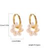 Fashion Natural Freshwater Pearls Pendant Earringd for Women Girl Gold Plated Stainless Steel Round Hoops Earring Charm Jewelry
