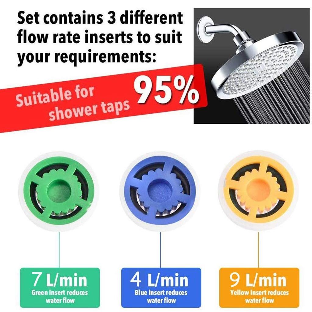4 Shower Accessories 9 L/min Chrome Brass Hose Restrictor