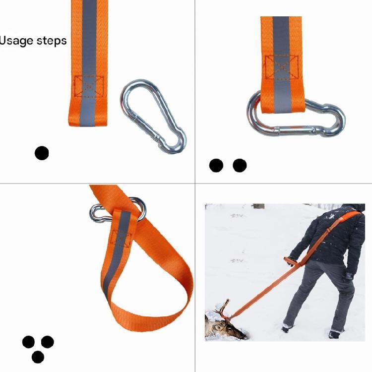 Safety Deer Dragging Rope Deer Hunting Accessories Reflective Strap Deer Drag with Handle Heavy Duties Deer Drag Strap