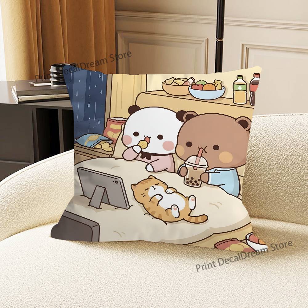 Cute Bubu Dudu Love Printed Pillow Cover Cushion Case Simple Sofa Pillow Case No Pillow Core