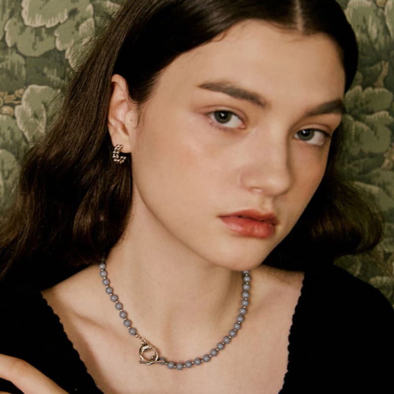 VINTAGE HOLLYWOOD Double Ring Ball Necklace_VH2479NE009M