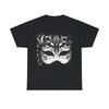 Unisex Adult T Shirt Art Deco Black White Masquerade Mask Design Mysterious