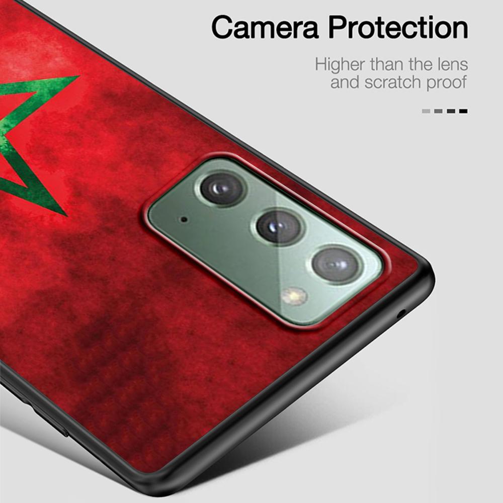 Morocco Flag Case for Samsung Galaxy Note 20 Ultra 10 Lite 9 8 A53 A52 A12 S22 S21 FE S20 Plus Silicone Black Phone Cover