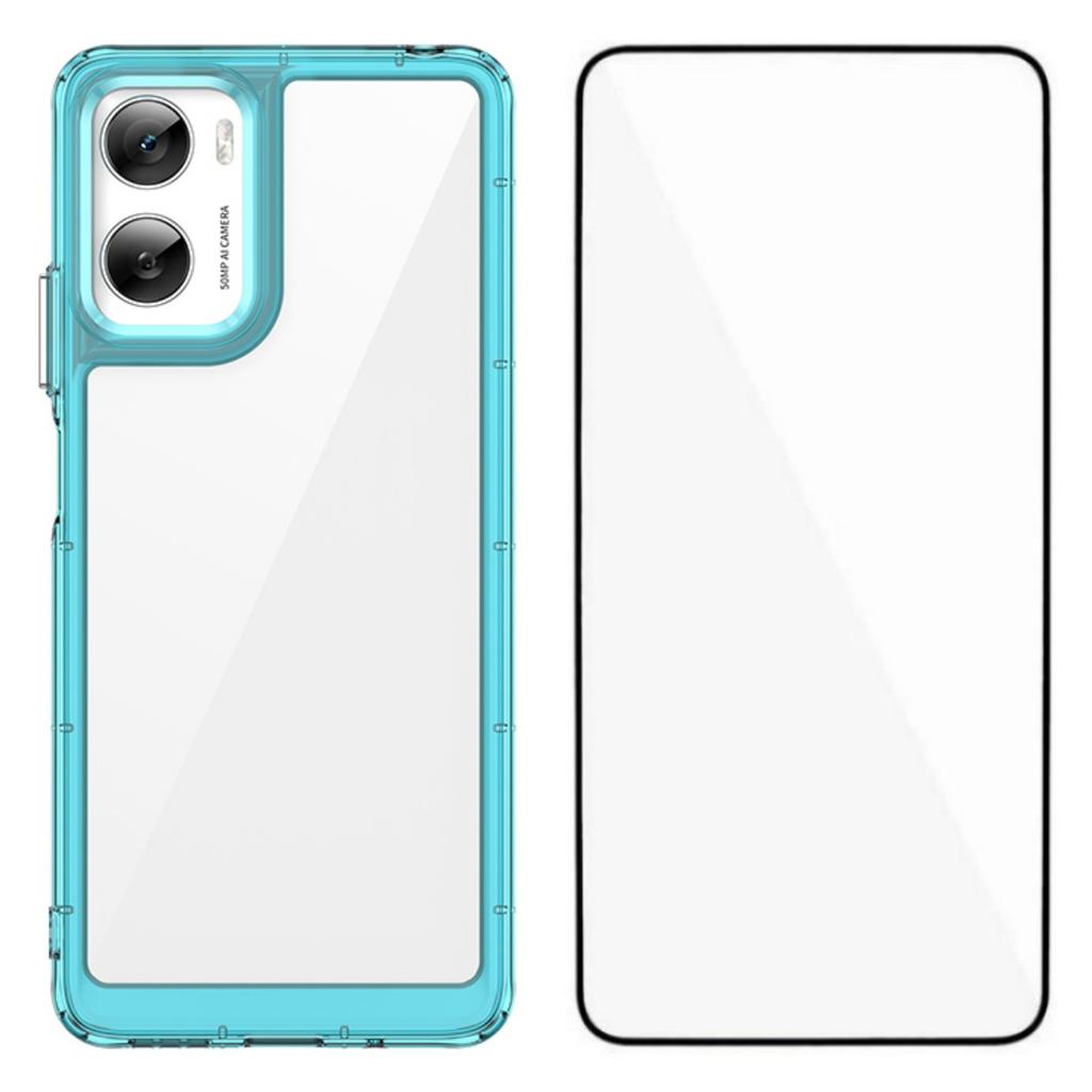 For Motorola Moto G06 Power 4G/Motorola Moto G06 4G Phone Case WANLONFENG XC Series TPU Acrylic Cover with Tempered Glass (Big Lens Hole)