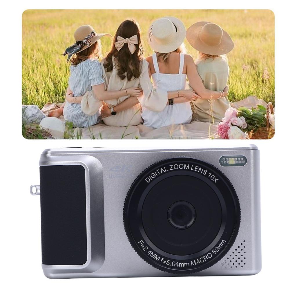 4K Digital Camera for Photography 6 P HD Auto  16X Digital Zoom Retro Mirrorless Video Camera with   Screen for Travel