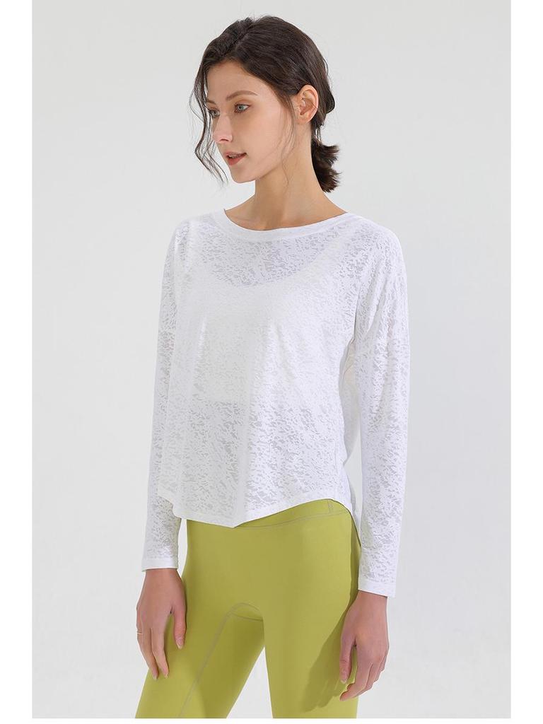 Women's Long Sleeve Quick-Dry Yoga Top - Athletic Fit for Spring & Autumn