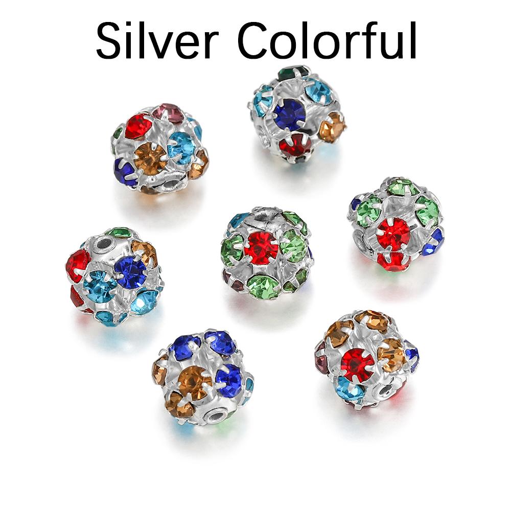 

30 шт./лот, имитирующий кристалл, металл, стекло, стразы, шарик, разделитель, свободные бусины для браслета «сделай сам», принадлежности для изготовления ювелирных изделий, аксессуары 8mm