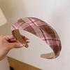 JK Fresh Plaid Headband: College Style, Korean Influencer Favorite, Versatile Non-Slip Women’s Headwear