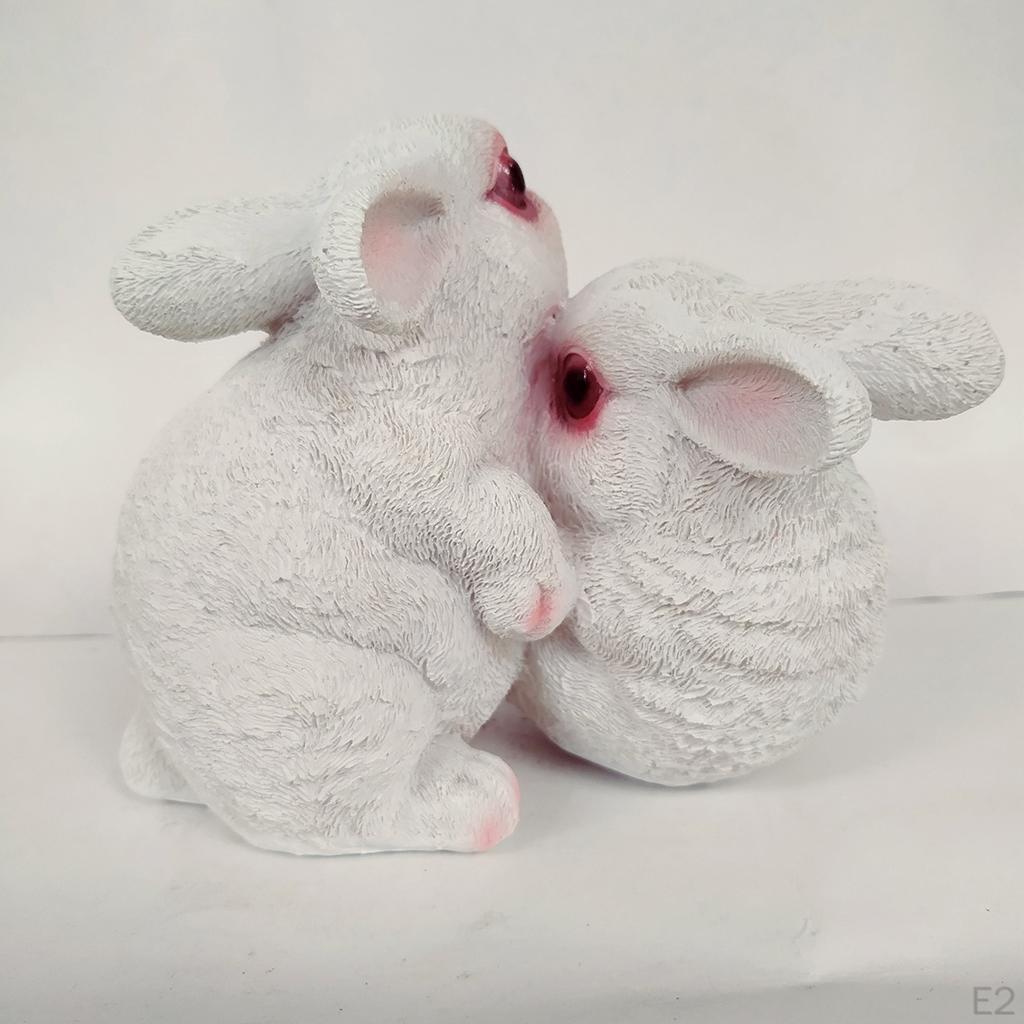 Animal Outdoor Statues Artificial Bunny, Decorative Landscape Figurine for Garden, Patio, Backyard