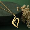 Kinitial Dainty Lotus Flower Books Necklace Women Stainless Steel Phoenix Comedy and Tragedy Mask Choker Necklace Gifts Jewelry
