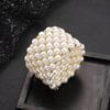 Multi-layer Pearl & Rhinestone Elastic Bracelet - Bridal Open Wrap Design