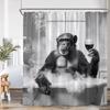 Funny Dog Shower Curtain Chimpanzee Deer Elephant Leopard Panda Fox Wild Animal Print Cartoon Bathroom Decoration Bath Curtain
