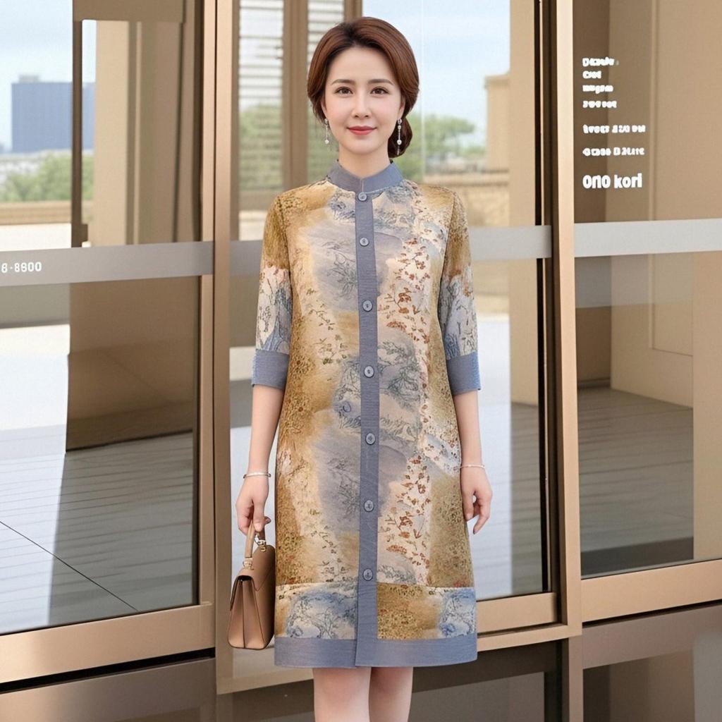 Frühlingshaftes Blumen-Faltenkleid - Elegant in Übergröße für Frauen mittleren Alters