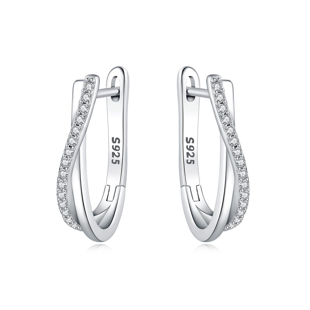 925 Sterling Silver Simple Gold U-shaped Earrings Jewelry Versatile Hoop Earrings for Women Jewelry Fine Birthday Party Gifts