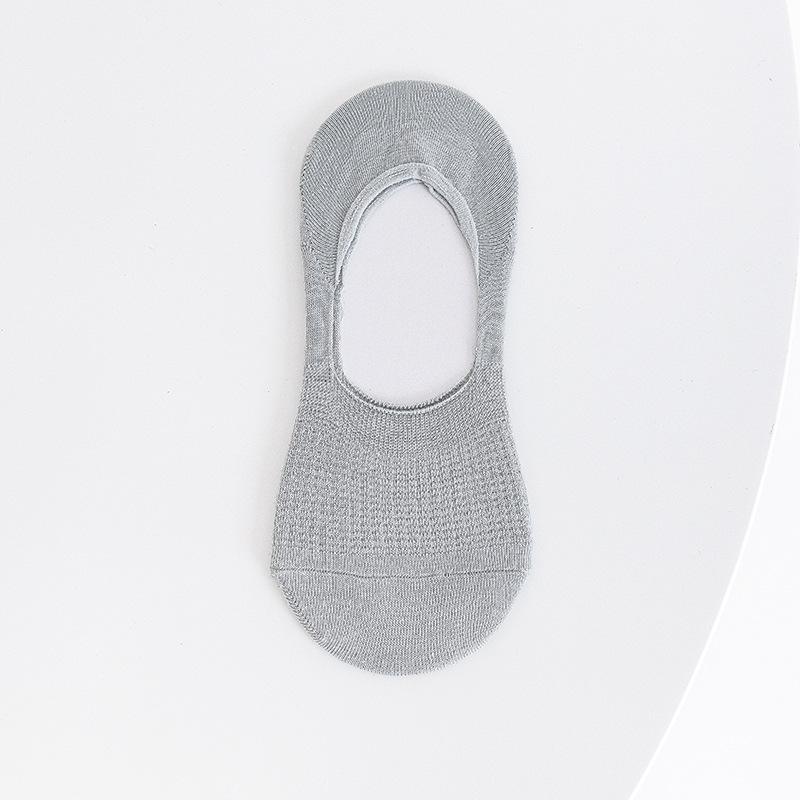Women Summer Thin Hollow Shallow Mouth Silicone Non Slip Heel Invisible Socks