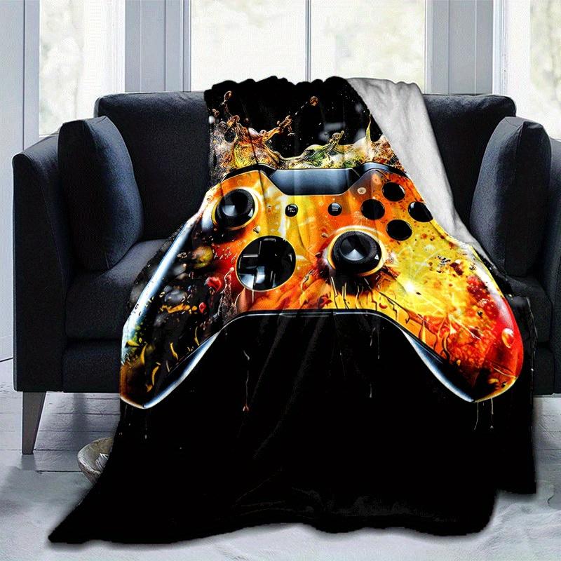 

1pc Game Controller Printing Lightweight Flannel Blanket, Comfortable and Warm Blanket, for Camping Sofa Bed and Couch Office, Suitable for G 100x150cm