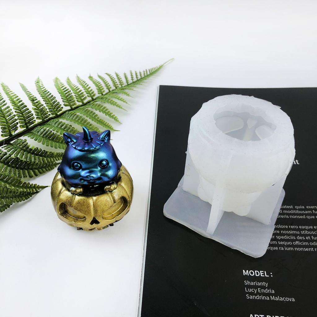 Halloween Cat Silicone Mold for Candle Making Plaster Soap Epoxy Resin Molds Gypsum Chocolate Decoration DIY Baking Mold