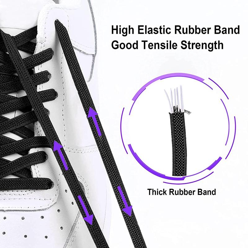 New Flat Elastic Shoelaces Round Capsule Metal Lock Man and Woman Universal No Tie Shoelaces Suitable for All Shoes Lazy Laces