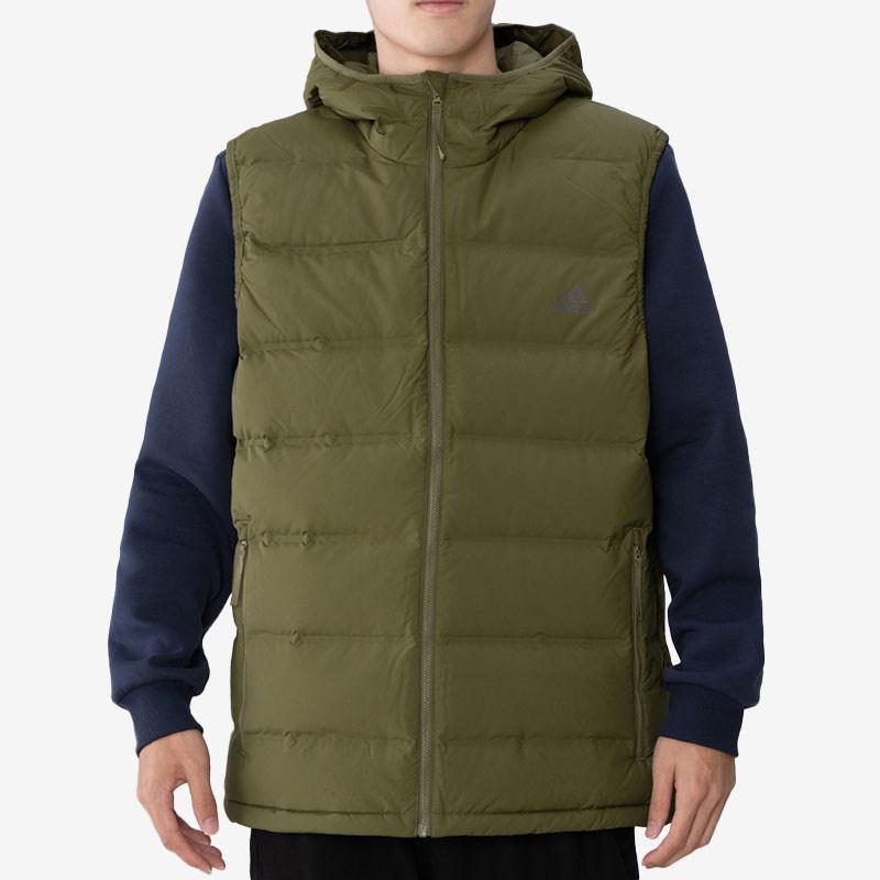 Adidas Gray Duck Down Breathable Hooded Sleeveless Down Vest Men vest GT9208