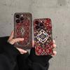 Custodia per Telefono con Motivo Floreale Tappeto Persiano Per iPhone 17 16 15 11 13 14 Pro Max X Xr Xs Max 12mini Cover Nera