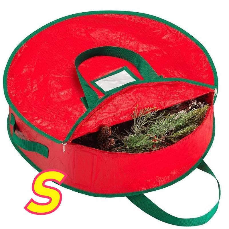 Christmas Wreath Storage Bag with Heavy Duty Handles - Durable Wreath Storage Container & Garland Holiday Artificial Wreath Holder