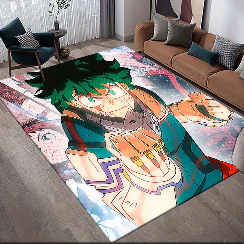 My Hero Academia Midoriya Collection Anti-Slip Floor Mat, Rectangular Carpet for Bedroom & Game Zone