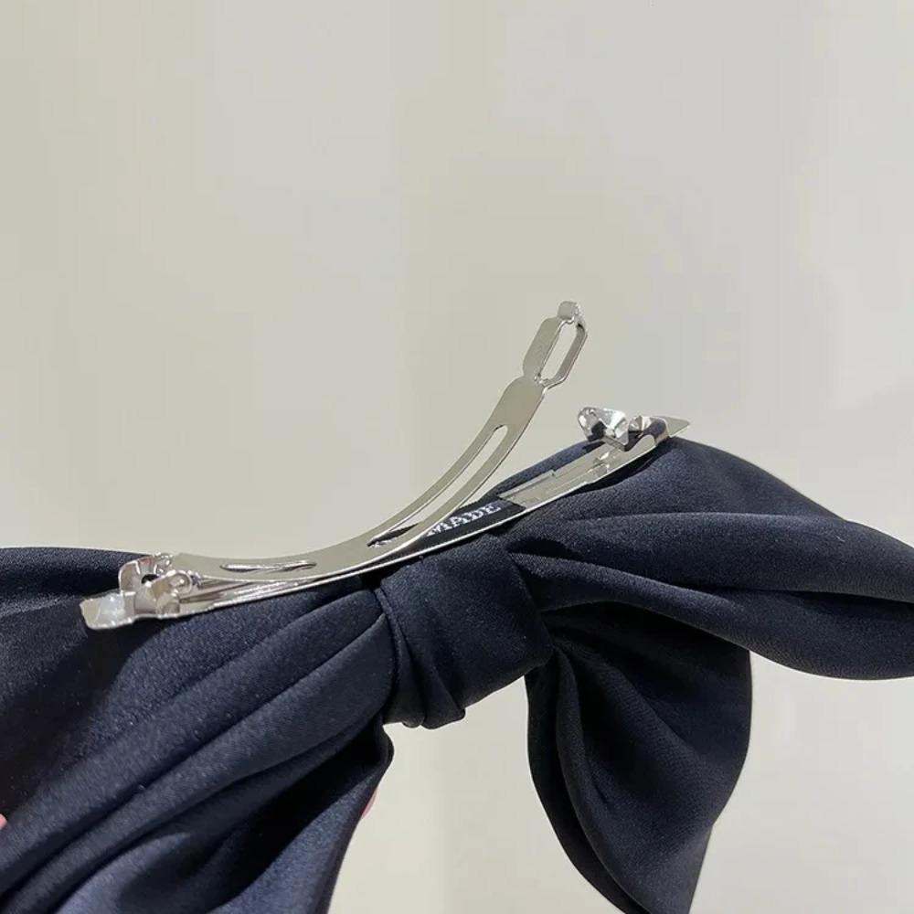 Cute 3D Bow Princess Hairpin Large Bow Solid Color Ponytail Braid Claw Clip Hair Accessories Girls