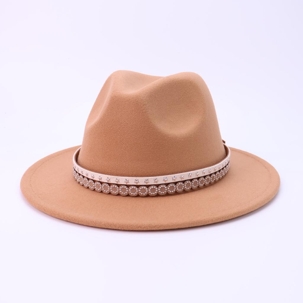 Hat Autumn and Winter New European and American Woolen Jazz Hat That Women's Fashion Top Hat Temperament High-end Cowboy Hat
