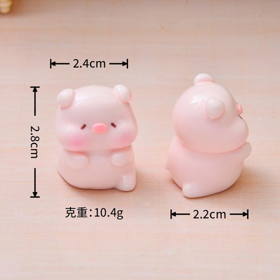 Miniature Pig Figurine Mini Pink Piggy Figure Cartoon Resin Animal Cake Toppers for DIY Fairy Garden Moss Landscape Terrarium Potted
