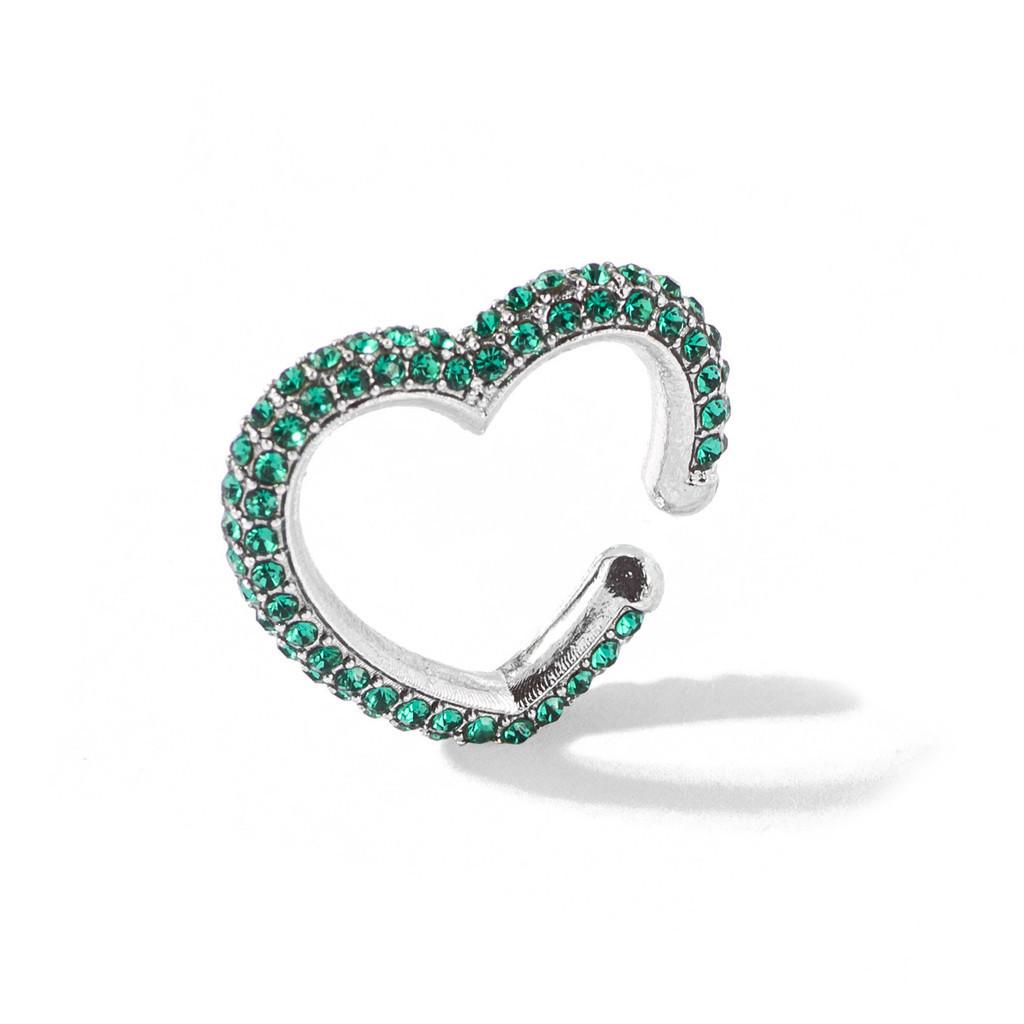 Crystal Multicolor Chic Heart Ear Cuffs For Men And Women Fashion Jewelry