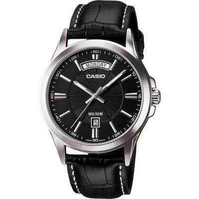 CASIO Analog Quartz Mens Wristwatch MTP-1381L-1AV Black Overseas Model