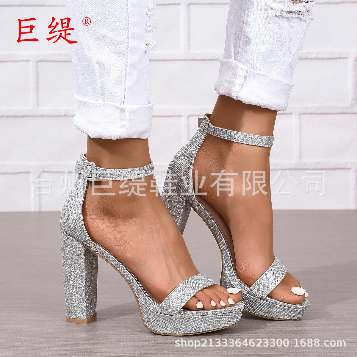 

Вечный стиль новый летний большой размер мода толстый каблук женский высокий каблук 11