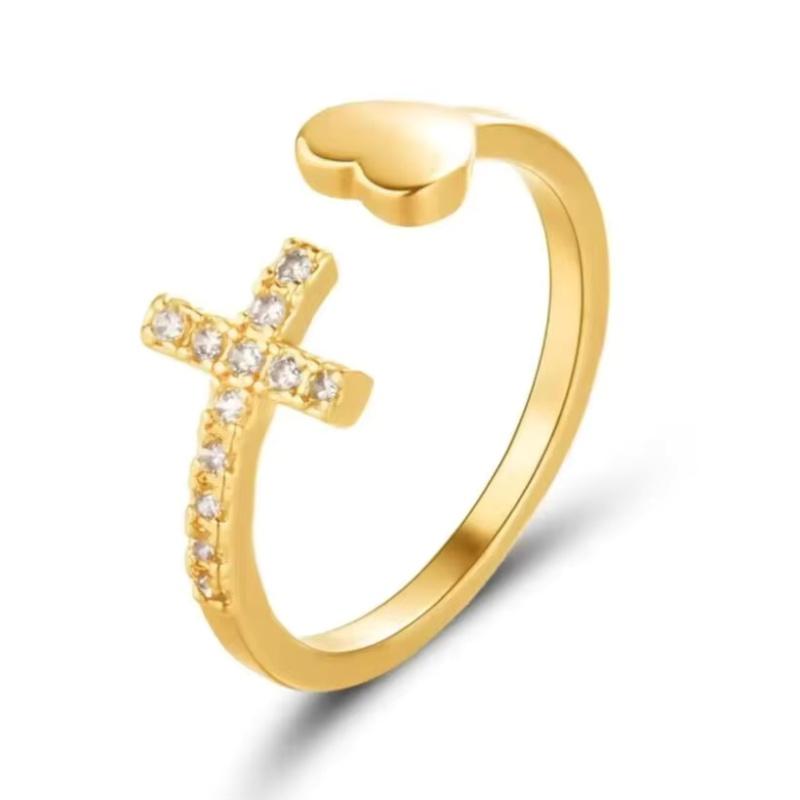 New Korean Exquisite Crystal Flower Fashion Temperament Sweet Versatile Love Opening Female Custom Jewelry