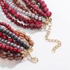 Fashionable Waterfall Tassels Necklace Handmade Multilayer Beads Necklace for Women Stylish Party and Holiday Wear