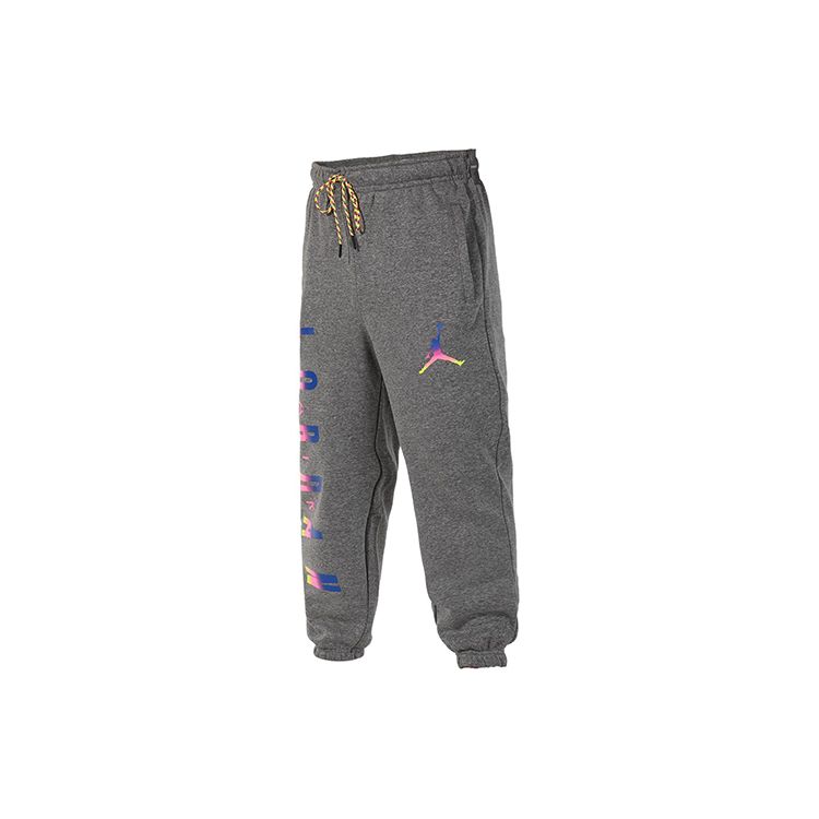 Jordan Sport DNA Hbr Fleece Long Knit Sweatpants With Colorful Logo Men Bottoms Gray CU9147-091