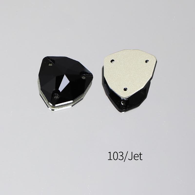 Dongzhou Crystals Flatback Non Hotfix Sew on Rhinestones Triangle Shape Crystal Beads Sewing Accessories for Dress & Shoes