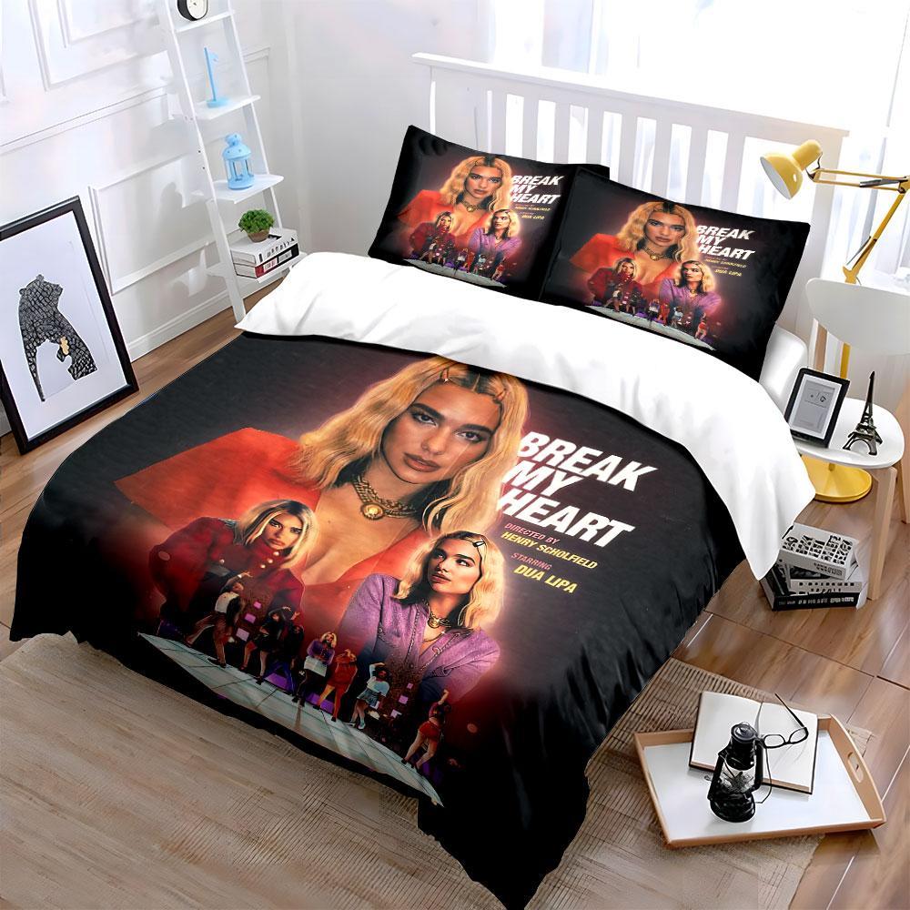 Break My Heart Poster Graphic Bedding Duvet Cover Set Duvet Cover Pillowcases  (1*Duvet Cover 2*Pillowcases, Without Duvet Insert)