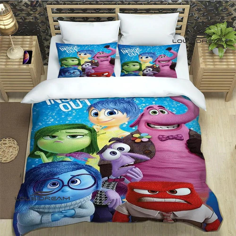 Cartoon Print Inside Out Bedding Sets Pillowcase Children Duvet Cover Bed Comforter Set Bedding Set Luxury Birthday Gift