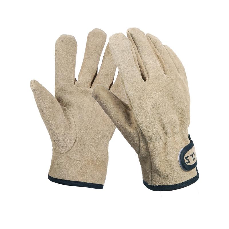New Two Layers Leather Outdoor BBQ Gloves Fire Heat Resistant Kitchen Cooking Oven Mitts Anti Slip Hard Wearing Clamping Glove