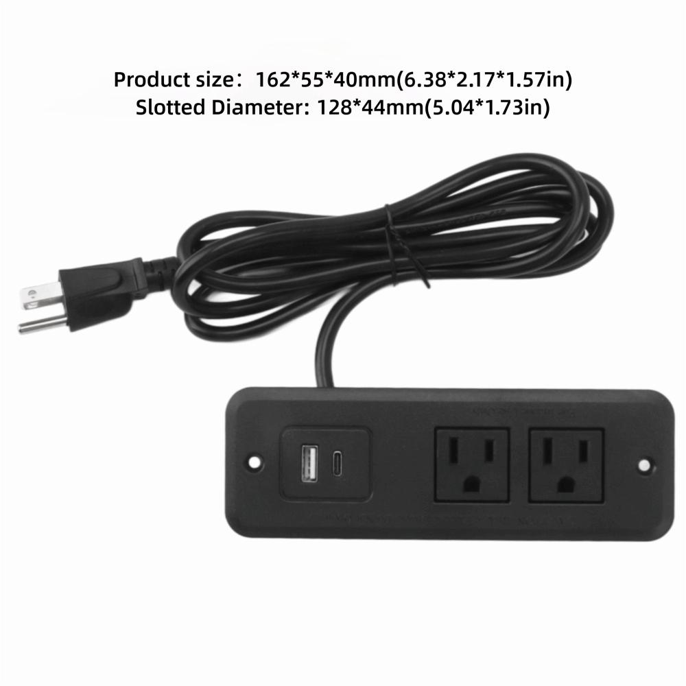 Built-In Desk Power Socket USB-C Table Power Strip Multiple Outlets Recessed Power Strip  Home