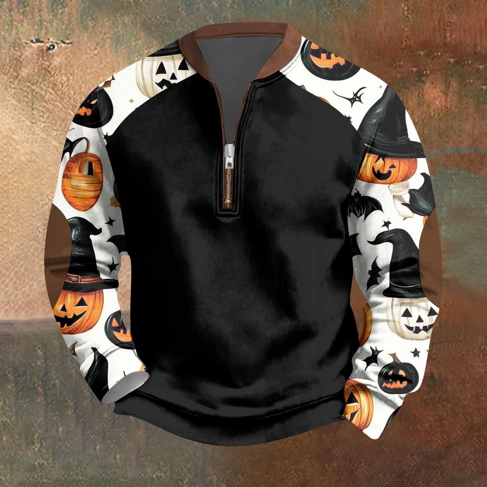 

Хэллоуин Принт - Мужская Свободная, Повседневная, Универсальная Толстовка-пуловер с круглым вырезом, многоцветная XXXL