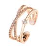 New Minimalist Rose Gold Color Cross Ring Simple Multi Layer Open Adjustable Rings For Women Christian Gift