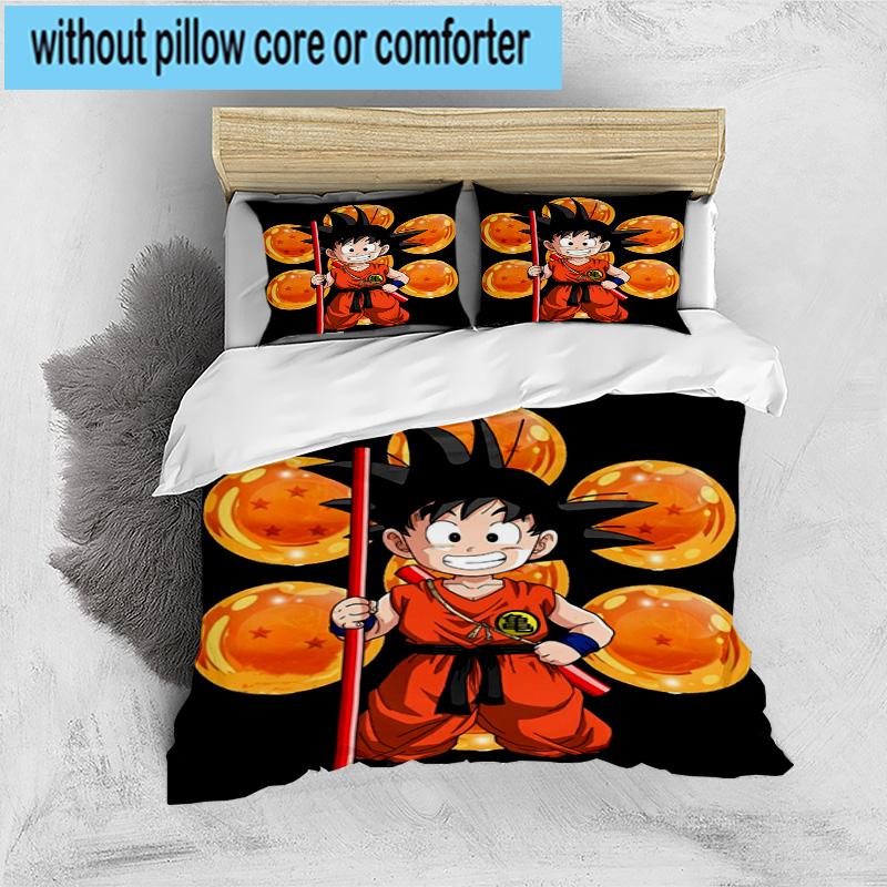 3PCS Goku Anime 3pcs Bedding,Including 3PCS Duvet Cover And 2pcs Pillowcases Perfect for Christmas,Ideal for Bedroom, Dormitory