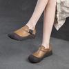 Johnature Retro Soft Leather Thick Soled Shoes Buckle Casual And Comfortable Women's Flat Platform Shoes