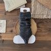 Women’s Japanese JK Lolita Milky White Slouchy Knit Boot Cover Mid-Calf Leg Warmers